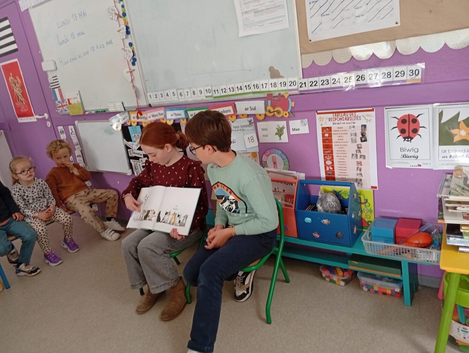 Lenn e brezhoneg d’ar re vihan / Lecture en breton chez les maternelles bilingues